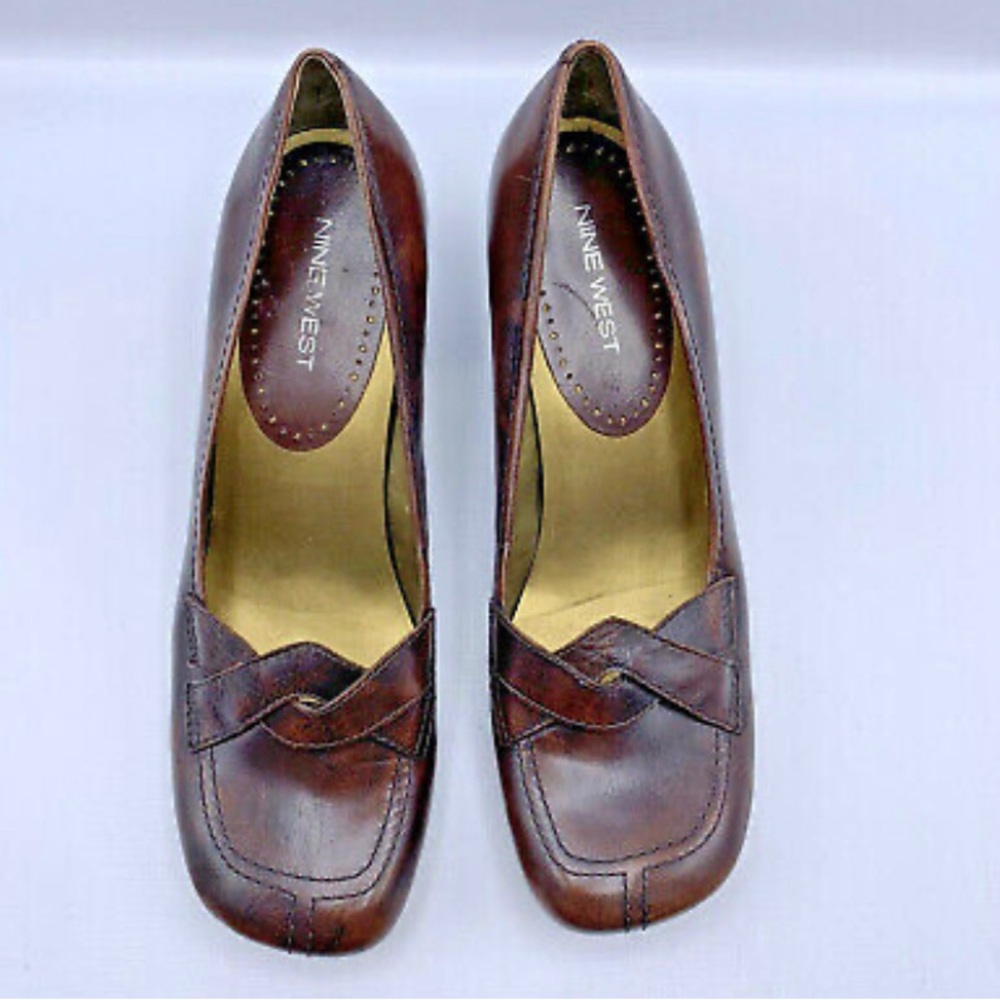 Nine West Leather Closed Toe Heels